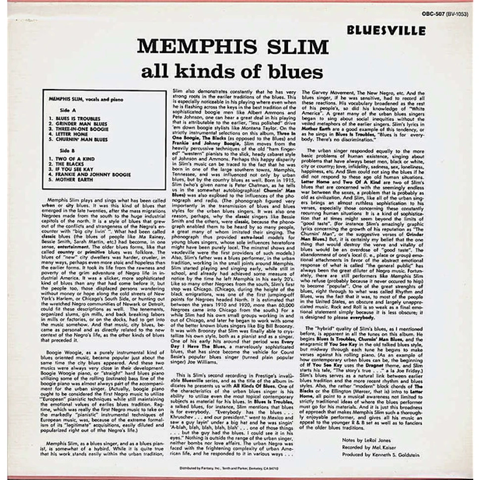 Memphis Slim - All Kinds Of Blues