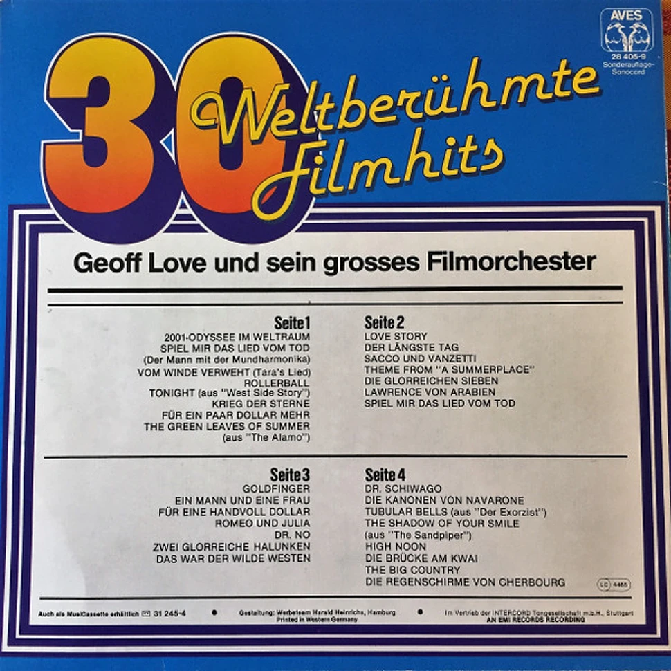 Geoff Love & His Orchestra - 30 Weltberühmte Filmhits