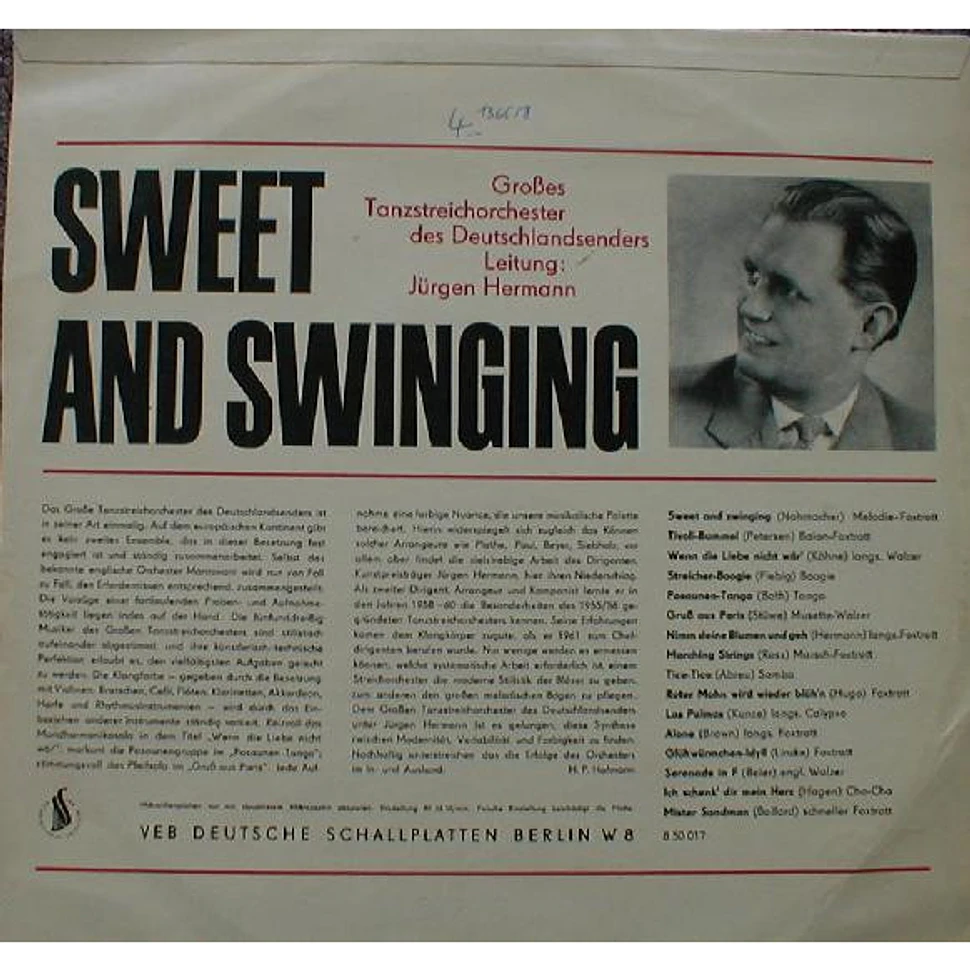 Großes Tanzstreichorchester des Deutschlandsenders , Leitung: Jürgen Hermann - Sweet And Swinging