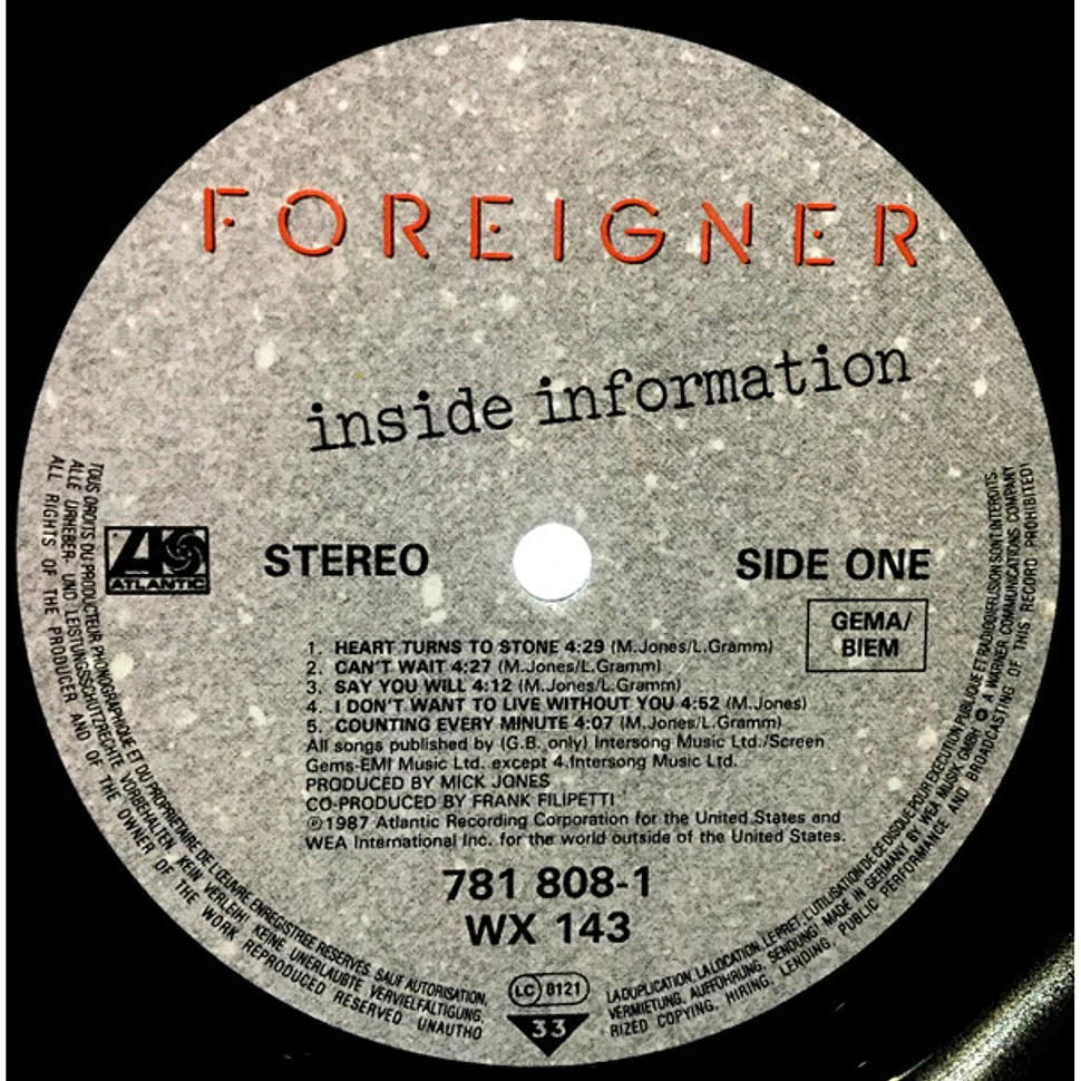 Foreigner - Inside Information
