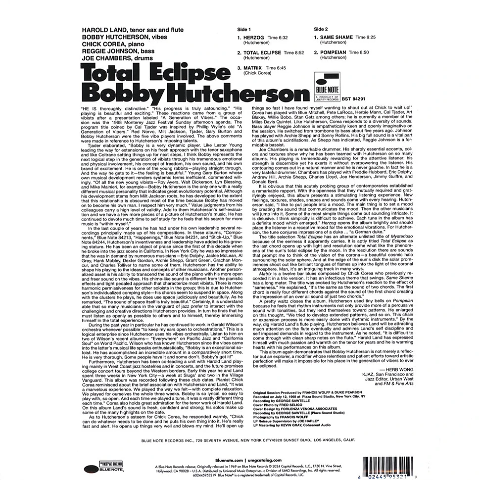 Bobby Hutcherson - Total Eclipse Tone Poet Vinyl Edition