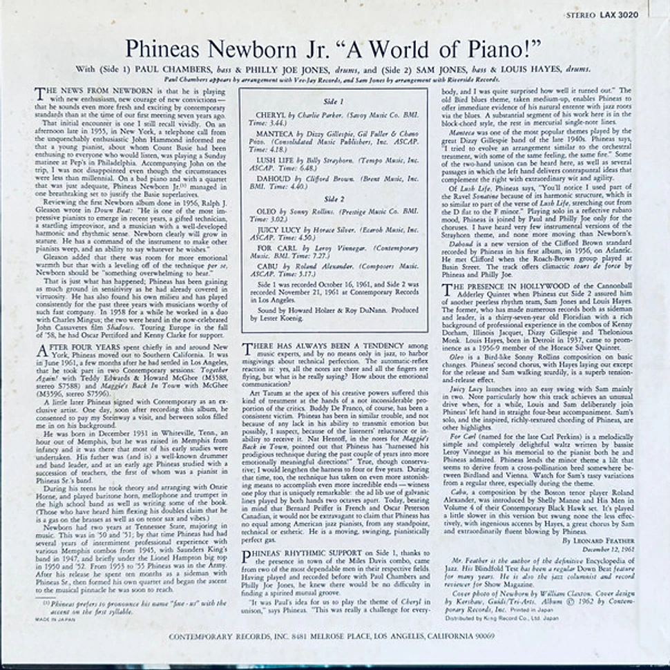 Phineas Newborn Jr. - A World Of Piano!