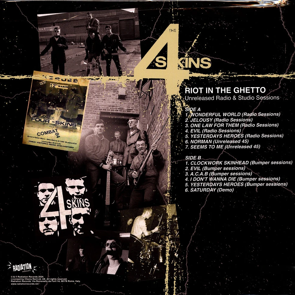 4 Skins - Riot In The Ghetto: Unreleased Radio & Studio Sessions Black Vinyl Edtion