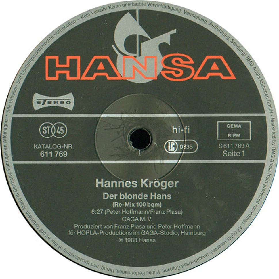Hannes Kröger - Der Blonde Hans (Re-Mix)