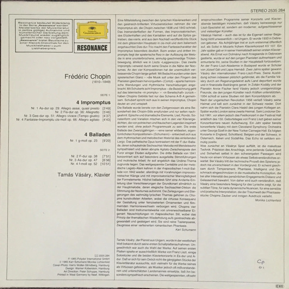 Frédéric Chopin, Tamás Vásáry - 4 Impromptus / 4 Balladen