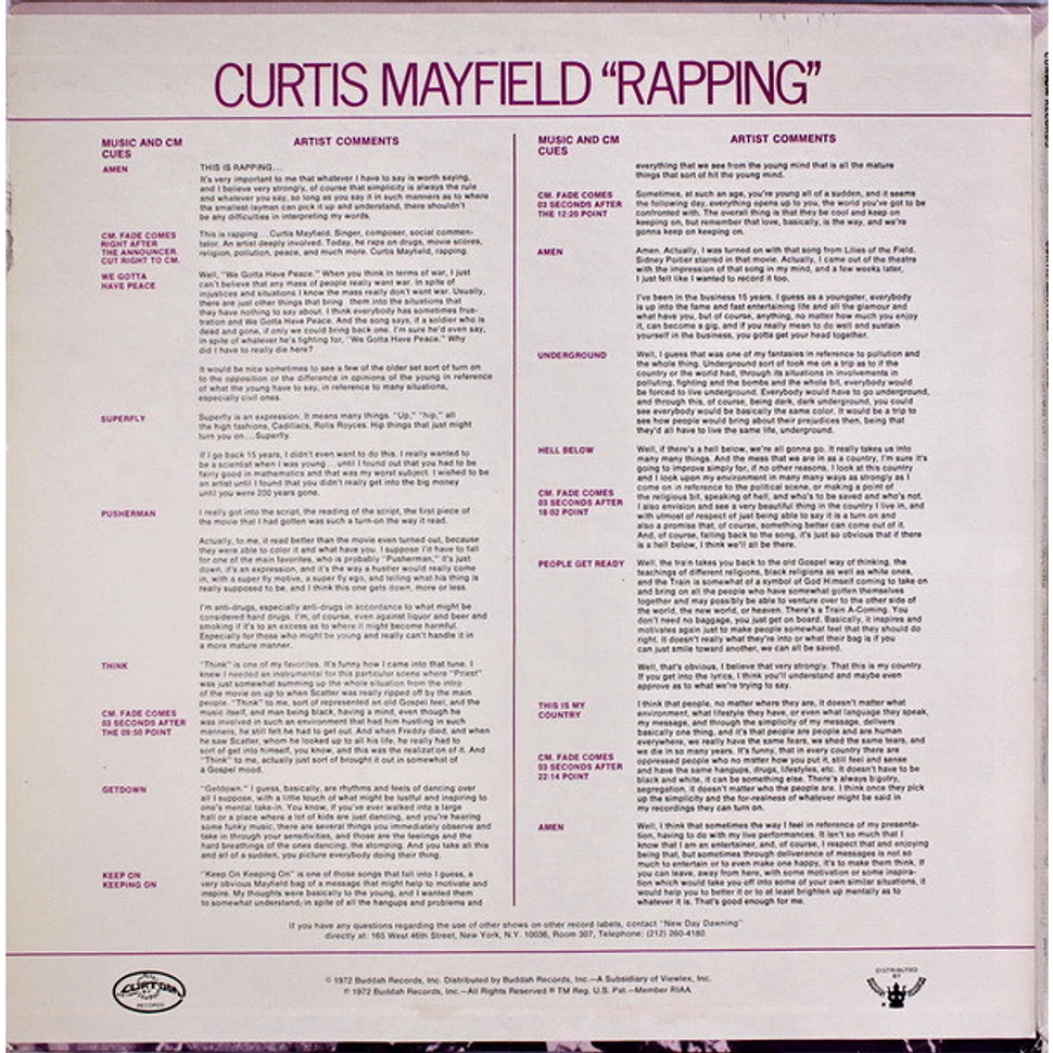 Curtis Mayfield - Rapping (Special Promotional Radio Show)