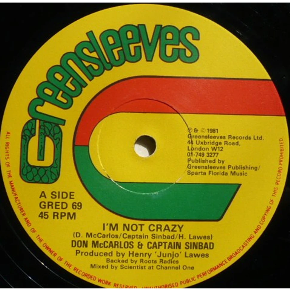 Don Carlos & Captain Sinbad / Sammy Dread - I'm Not Crazy / Gone Away