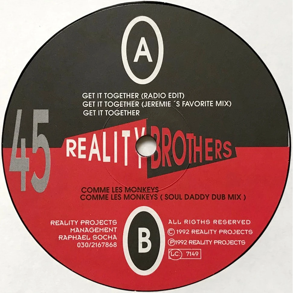 Reality Brothers - Get It Together / Comme Les Monkeys