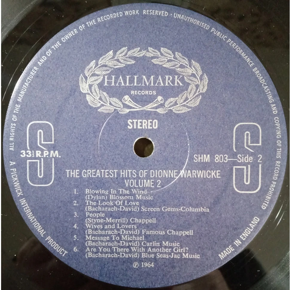 Dionne Warwick - The Greatest Hits Of Dionne Warwicke Vol. 2