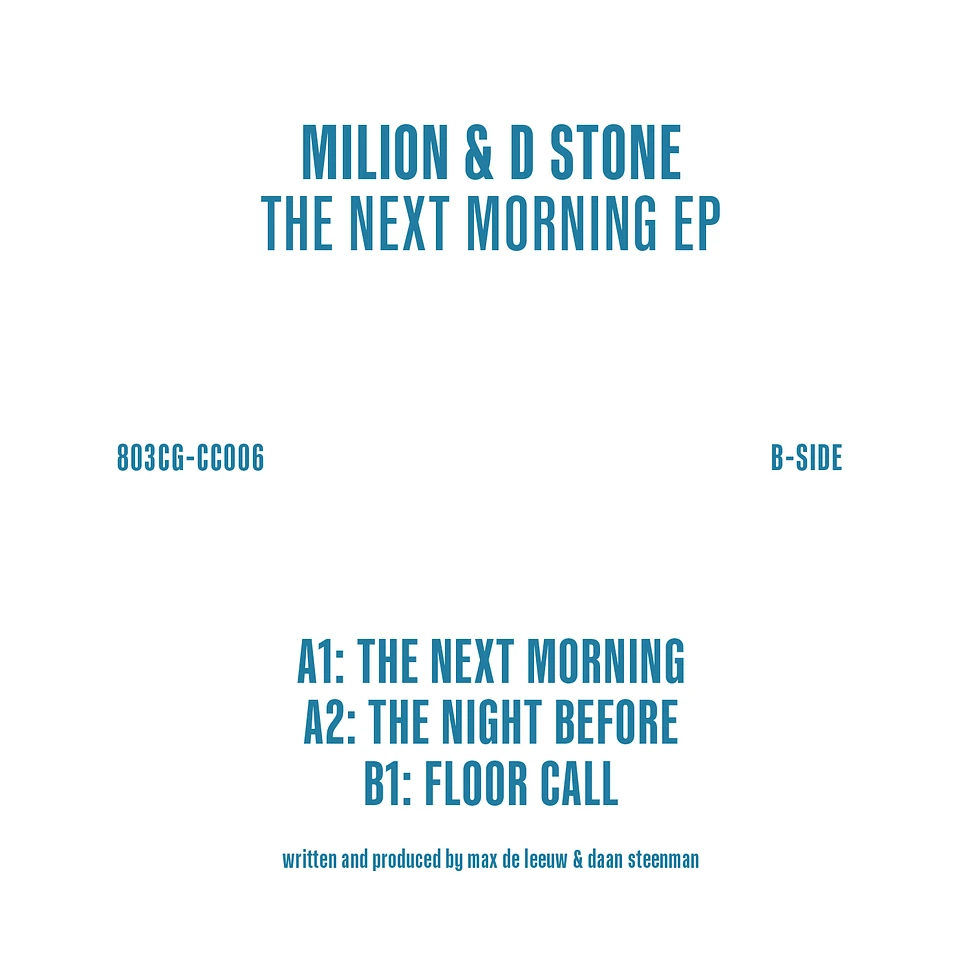 D Stone & Milion - Next Morning EP
