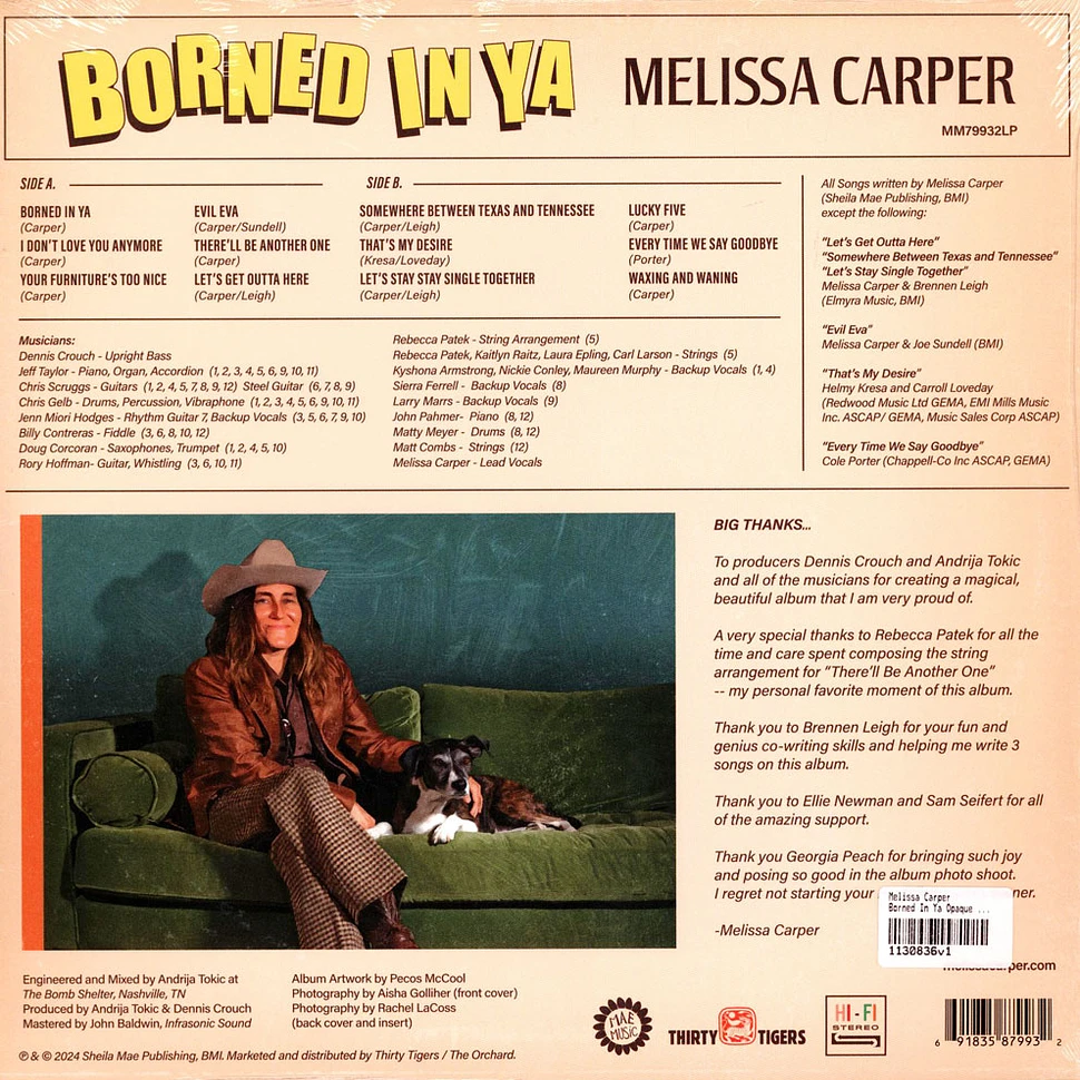 Melissa Carper - Borned In Ya Opaque Green Vinyl Edition