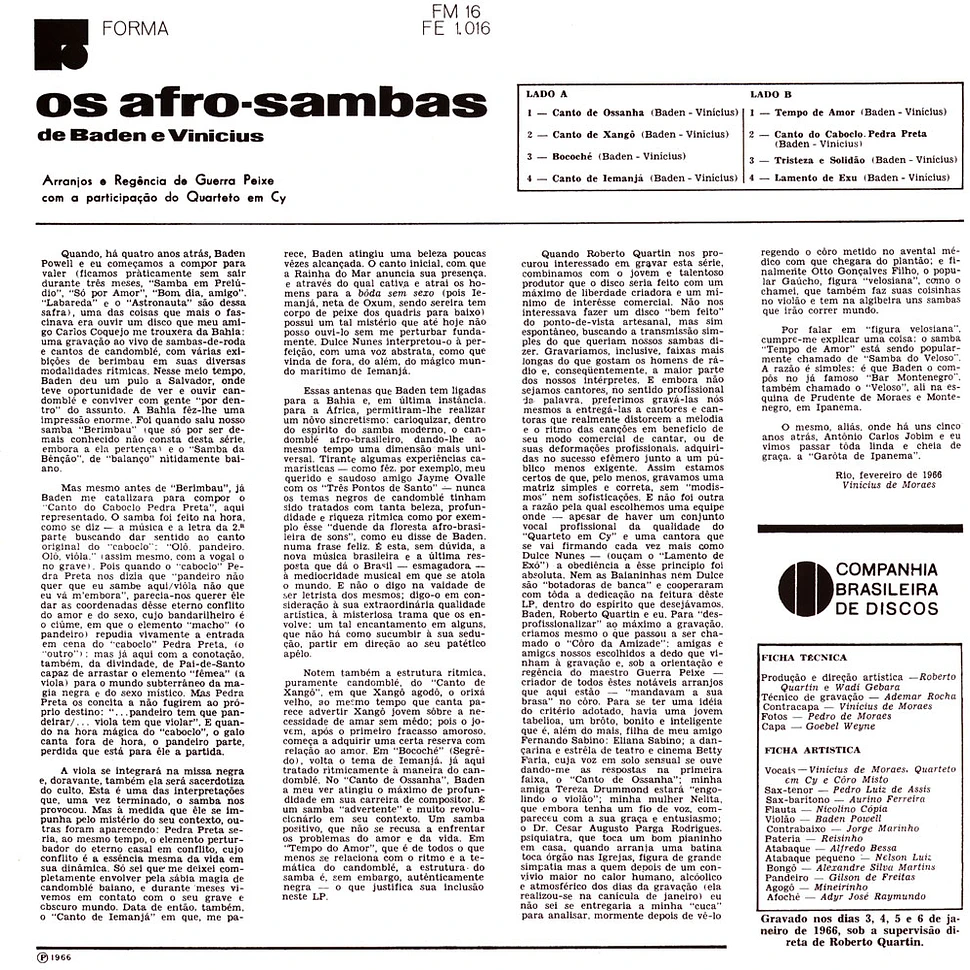 Baden Powel E Vinicius De Moraes - Os Afro Sambas