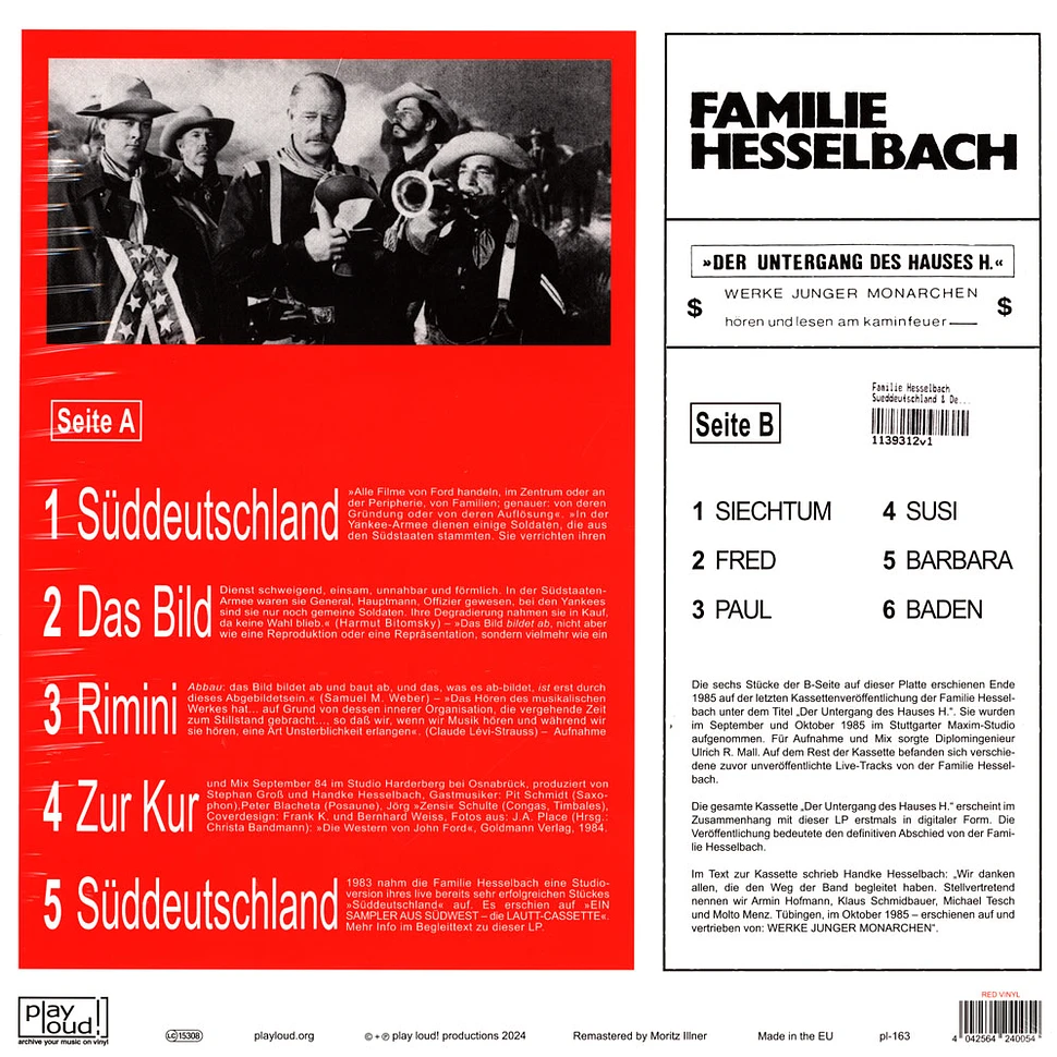 Familie Hesselbach - Sueddeutschland & Der Untergang Des Hauses H. Red Vinyl Edition