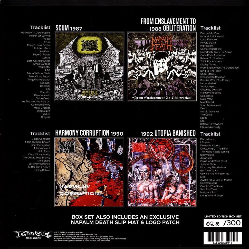 Napalm Death - Four-Album Vinyl Edition Box Set