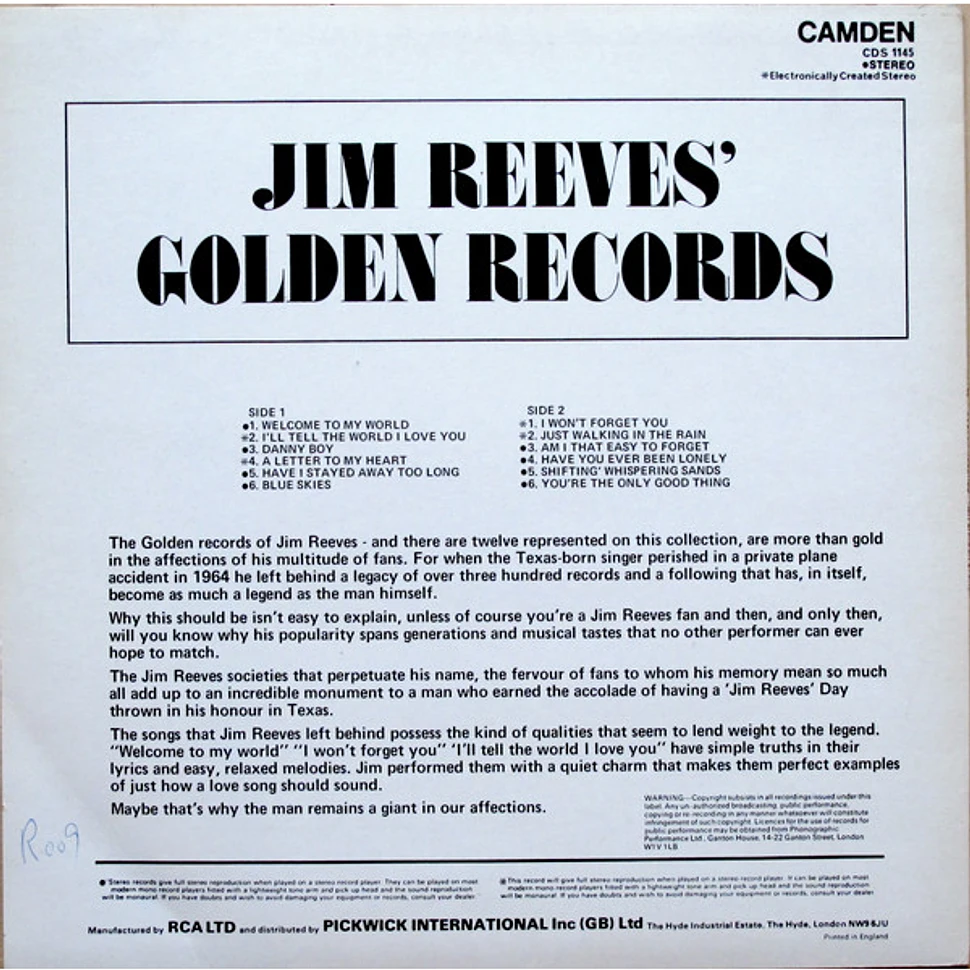 Jim Reeves - Jim Reeves' Golden Records