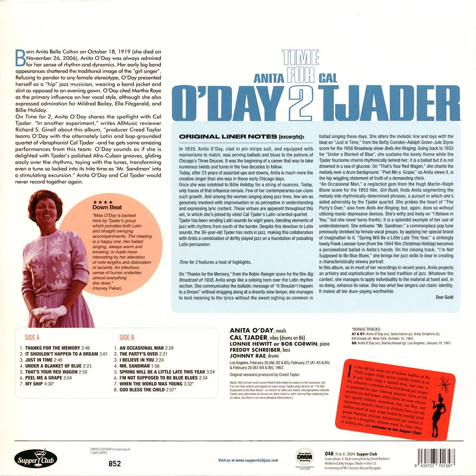 Anita O'day & Cal Tjader - Time For 2 Limited Edition