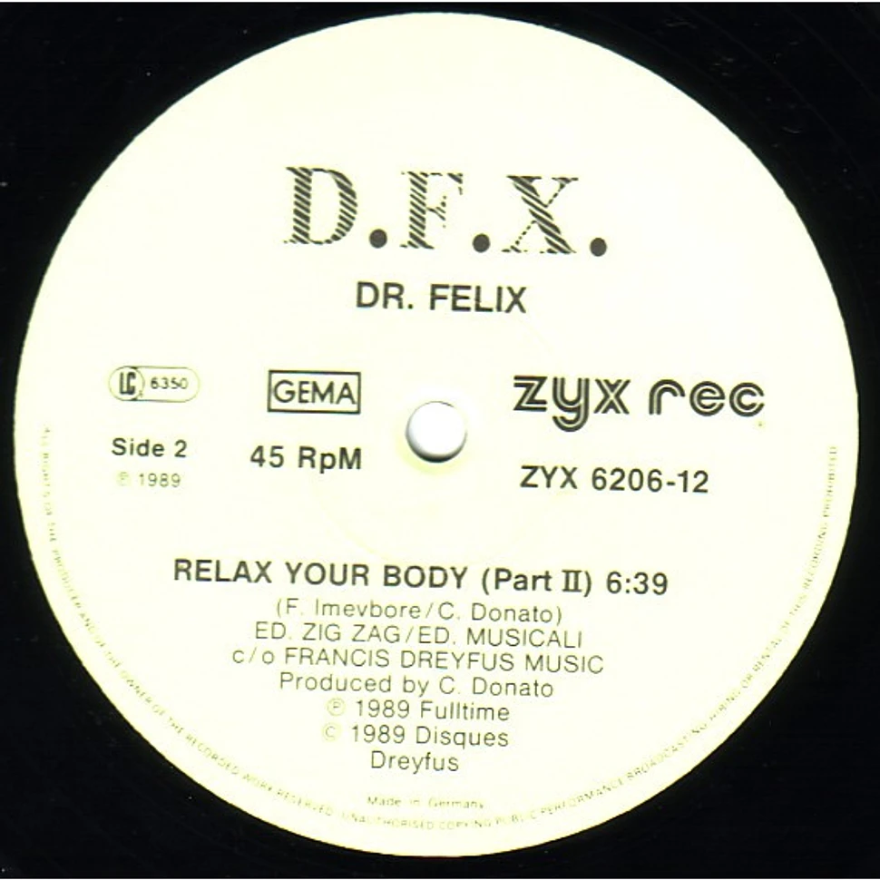 D.F.X., Dr. Felix - Relax Your Body