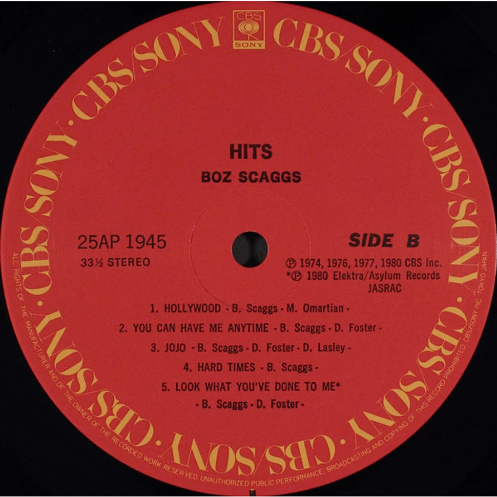 Boz Scaggs - Hits!