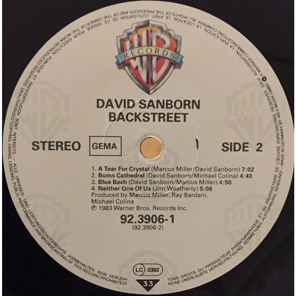 David Sanborn - Backstreet