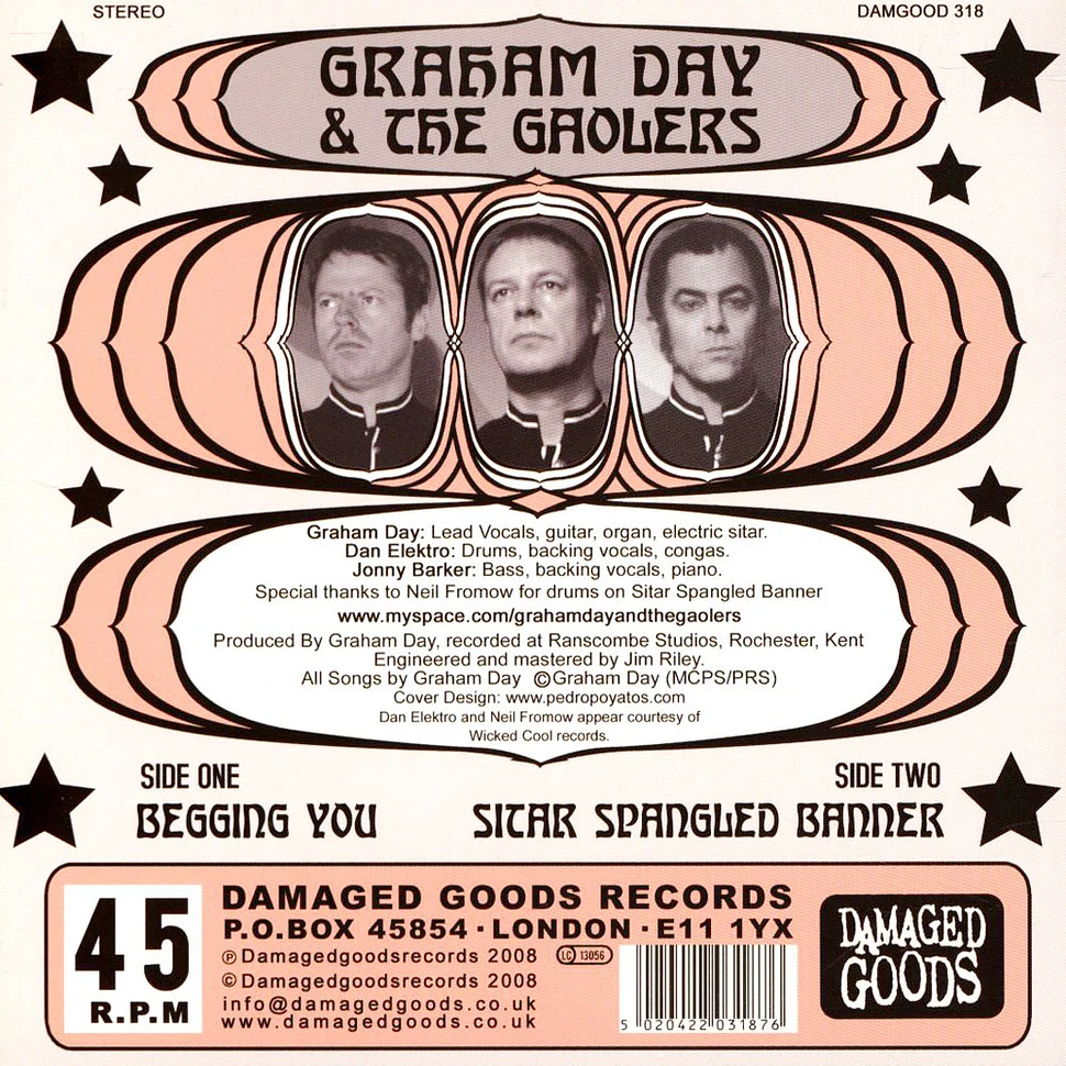 Graham & The Gaolers Day - Begging You / Sitar Spangled Banner