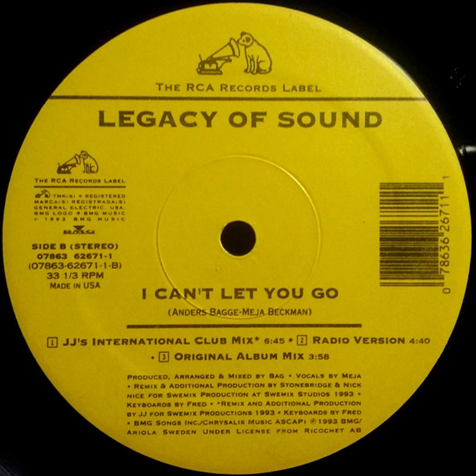 Legacy Of Sound - I Can't Let You Go