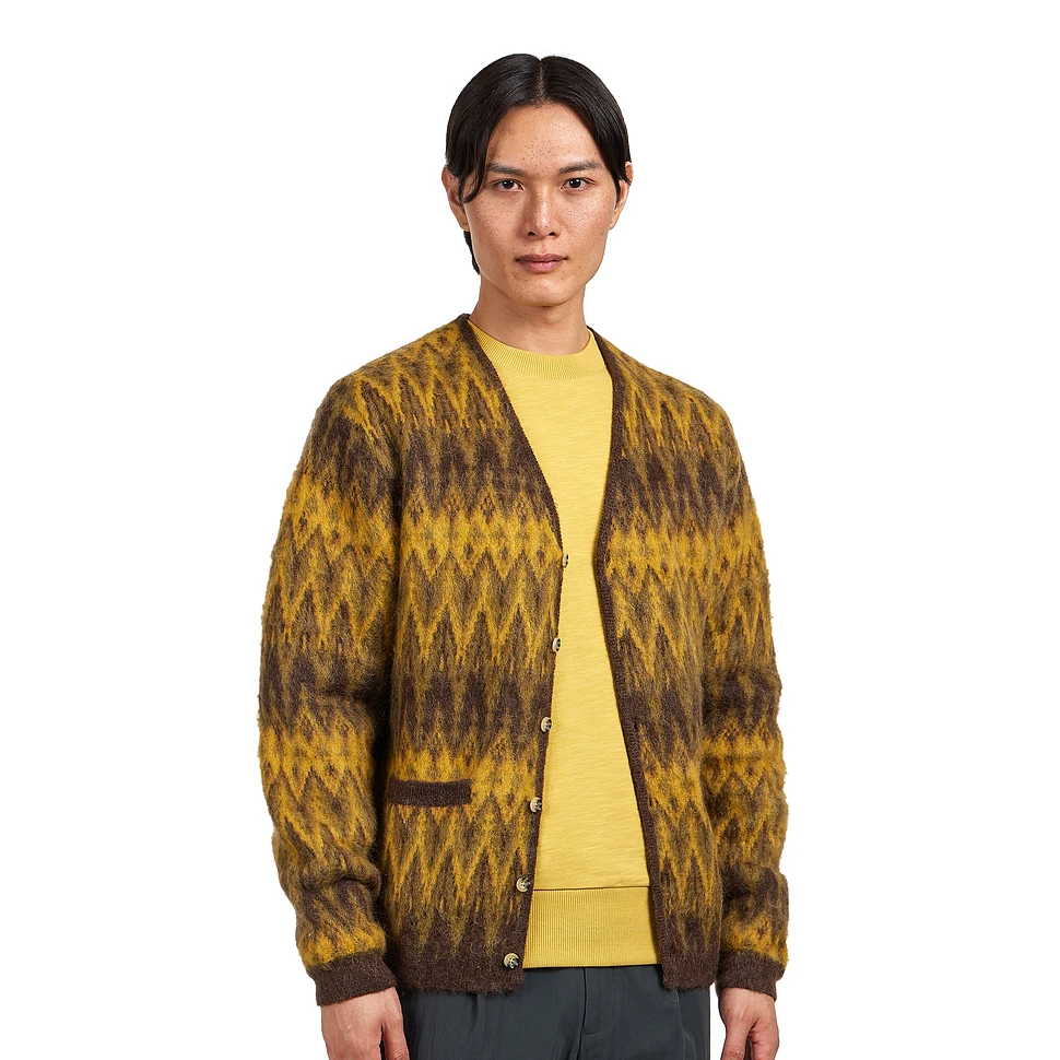 Beams Plus - Cardigan Double Jacquard Chevron Pattern