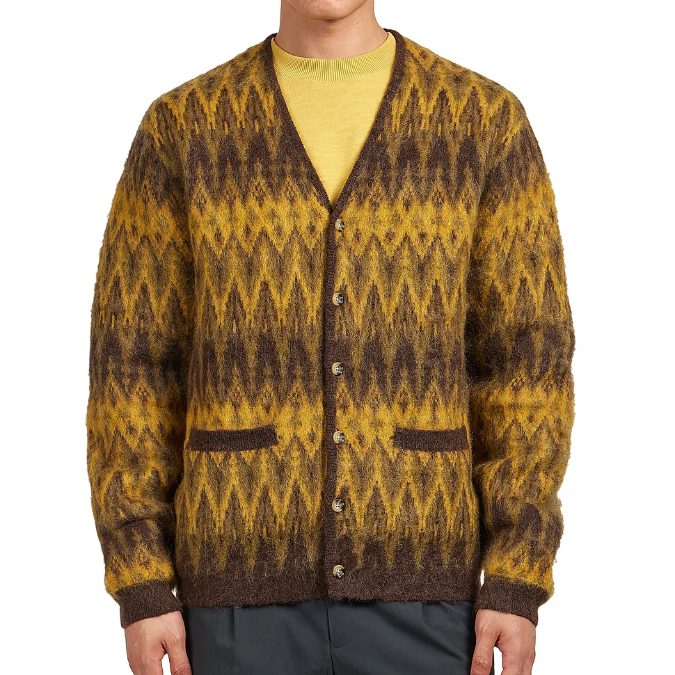 Beams Plus - Cardigan Double Jacquard Chevron Pattern