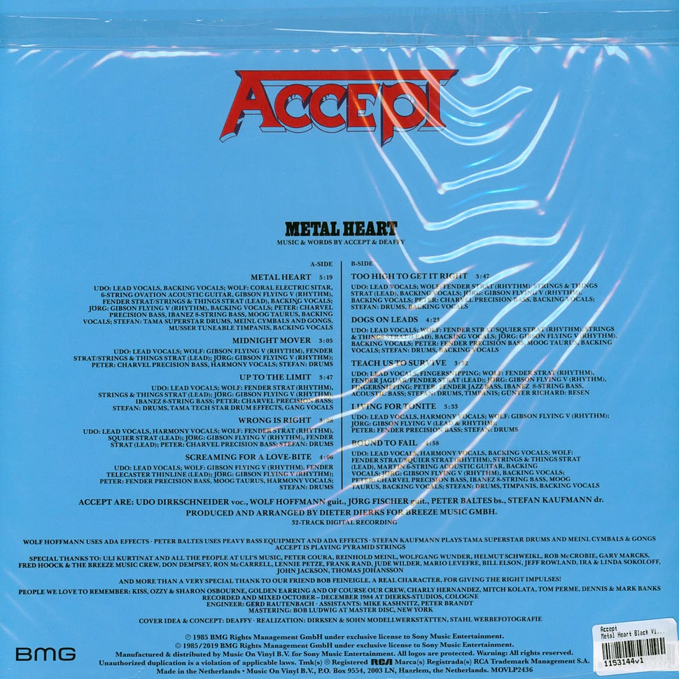 Accept - Metal Heart Black Vinyl Edition
