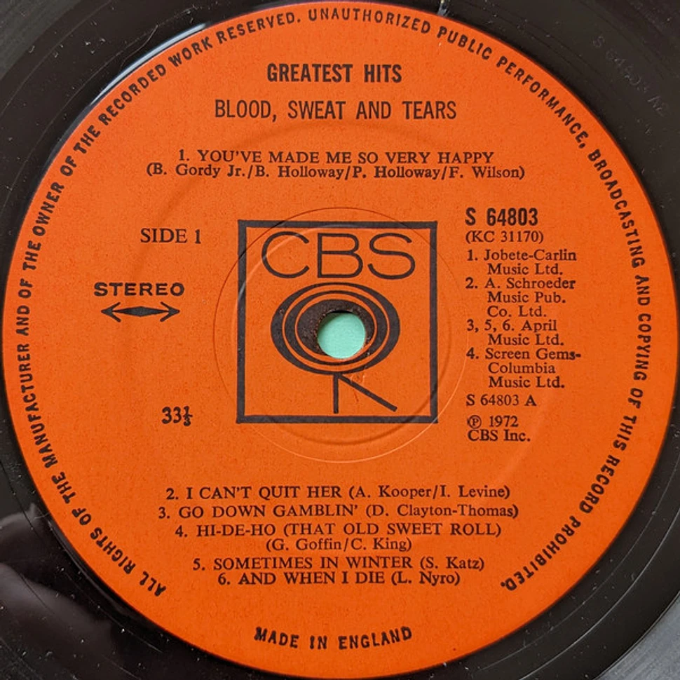 Blood, Sweat And Tears - Blood, Sweat & Tears Greatest Hits