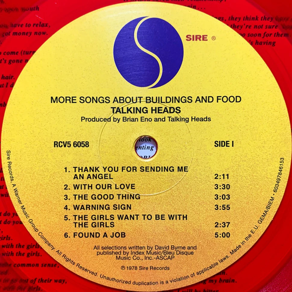 Talking Heads - More Songs About Buildings And Food