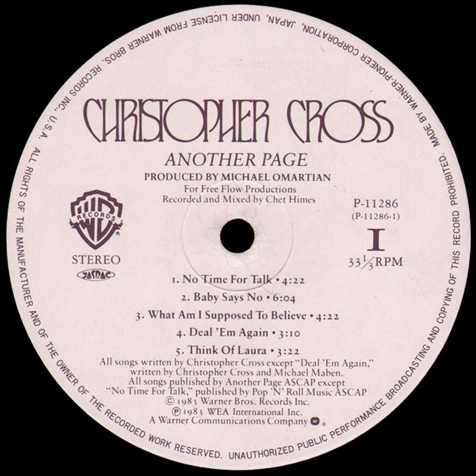 Christopher Cross - Another Page