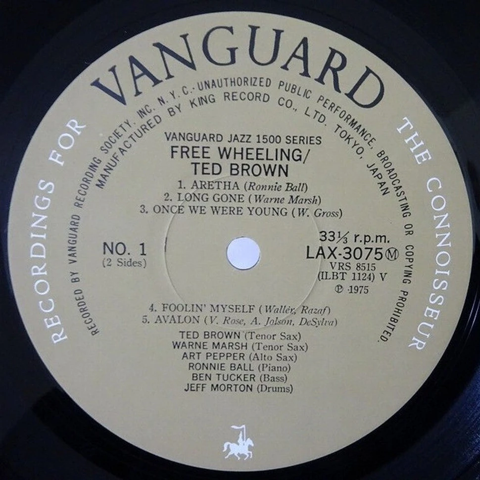 The Ted Brown Sextet Featuring Warne Marsh And Art Pepper - Free Wheeling