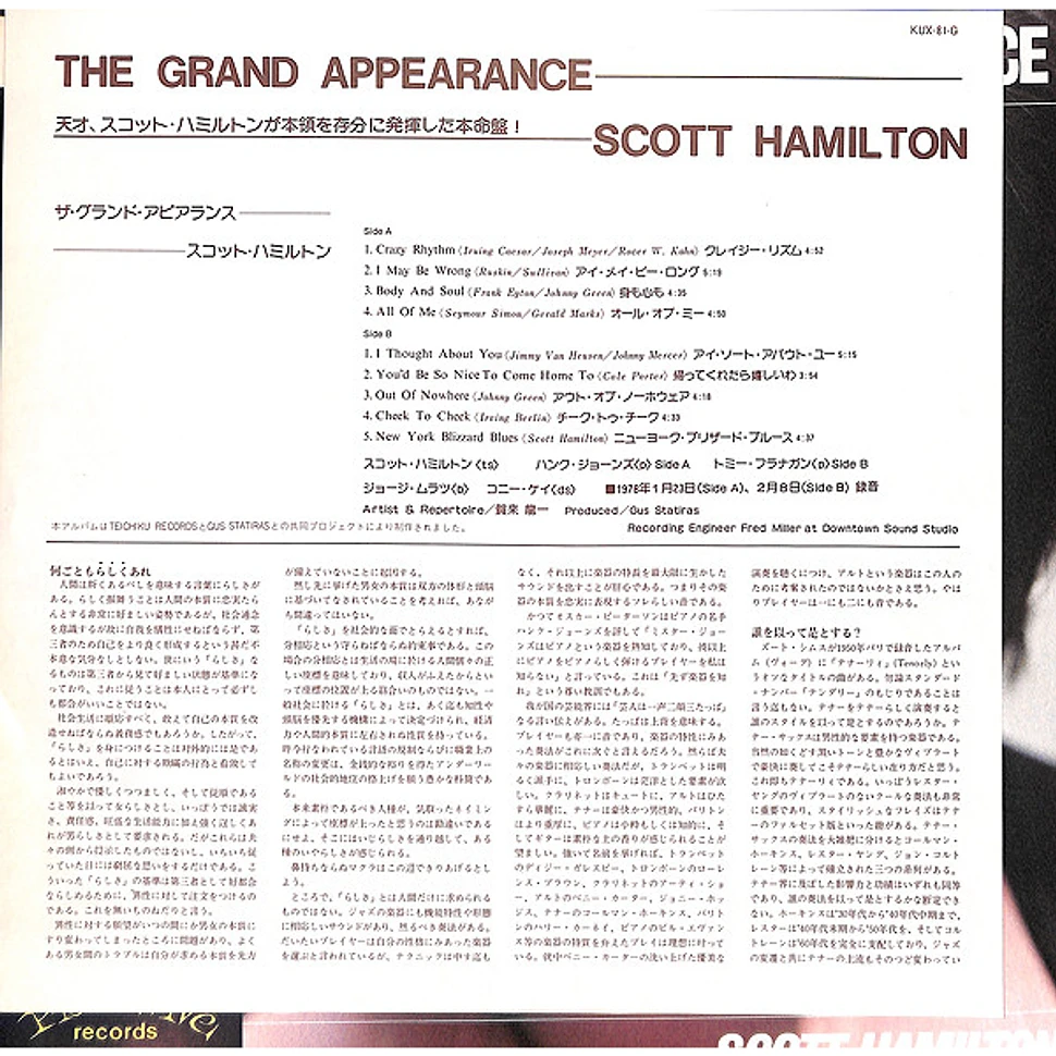 The Scott Hamilton Quartet - The Grand Appearance