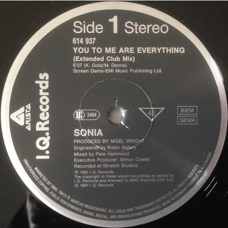 Sonia - You To Me Are Everything