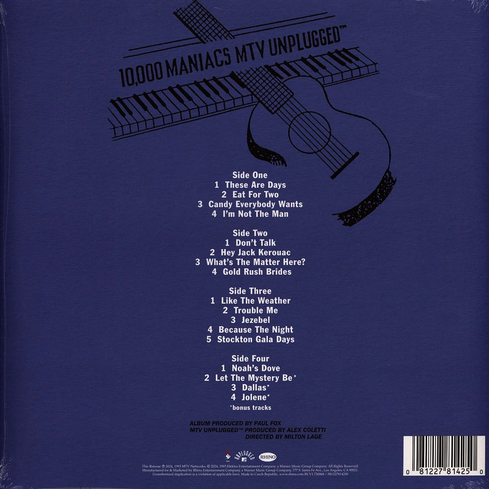 10,000 Maniacs - Mtv Unplugged Cobalt Vinyl Edition