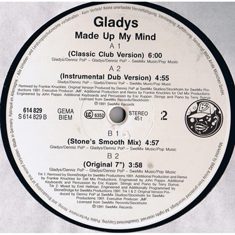 Gladys - Made Up My Mind (Frankie Knuckles & Stonebridge Remixes)