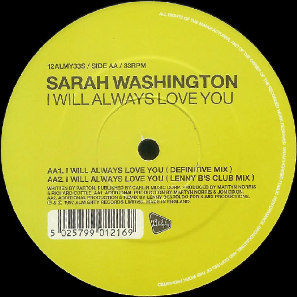 Sarah Washington - I Will Always Love You