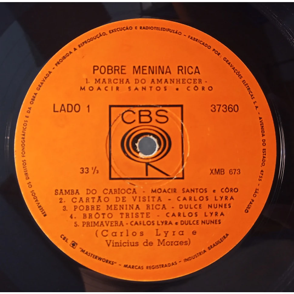 Carlos Lyra E Dulce Nunes Com Moacir Santos / Catulo De Paula / Thelma Soares - Pobre Menina Rica