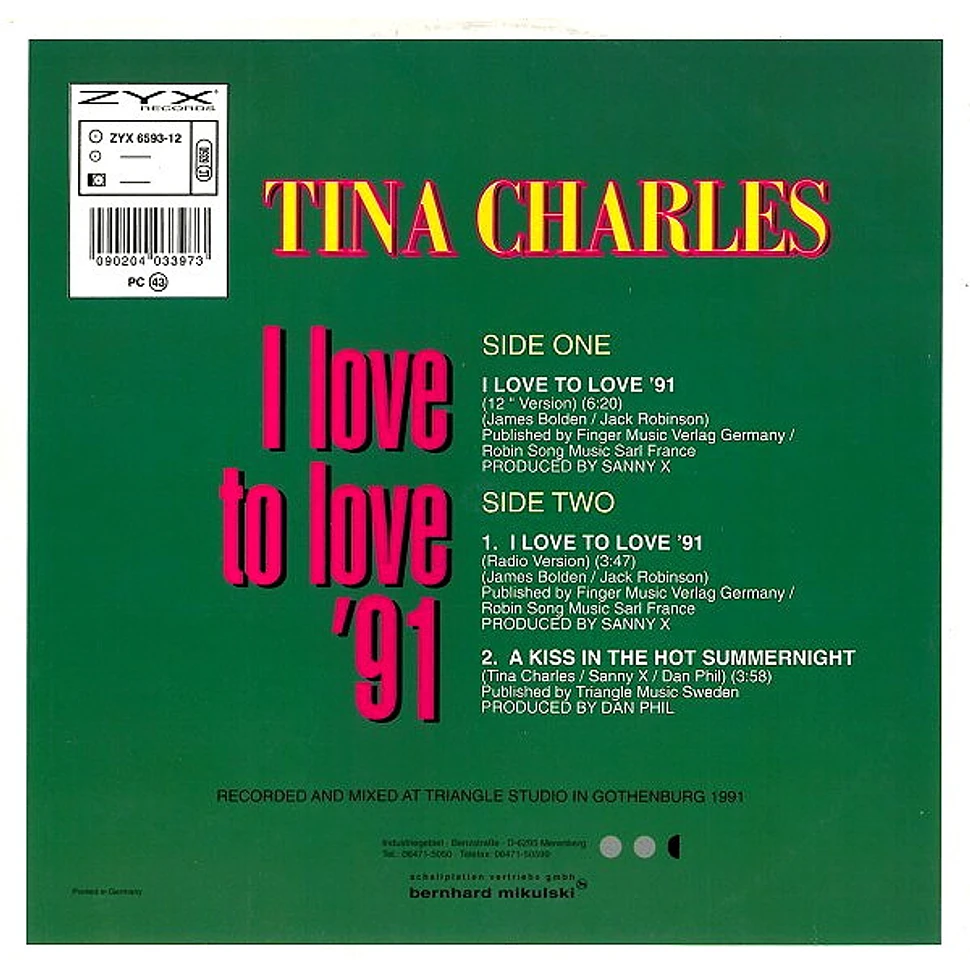 Tina Charles - I Love To Love '91