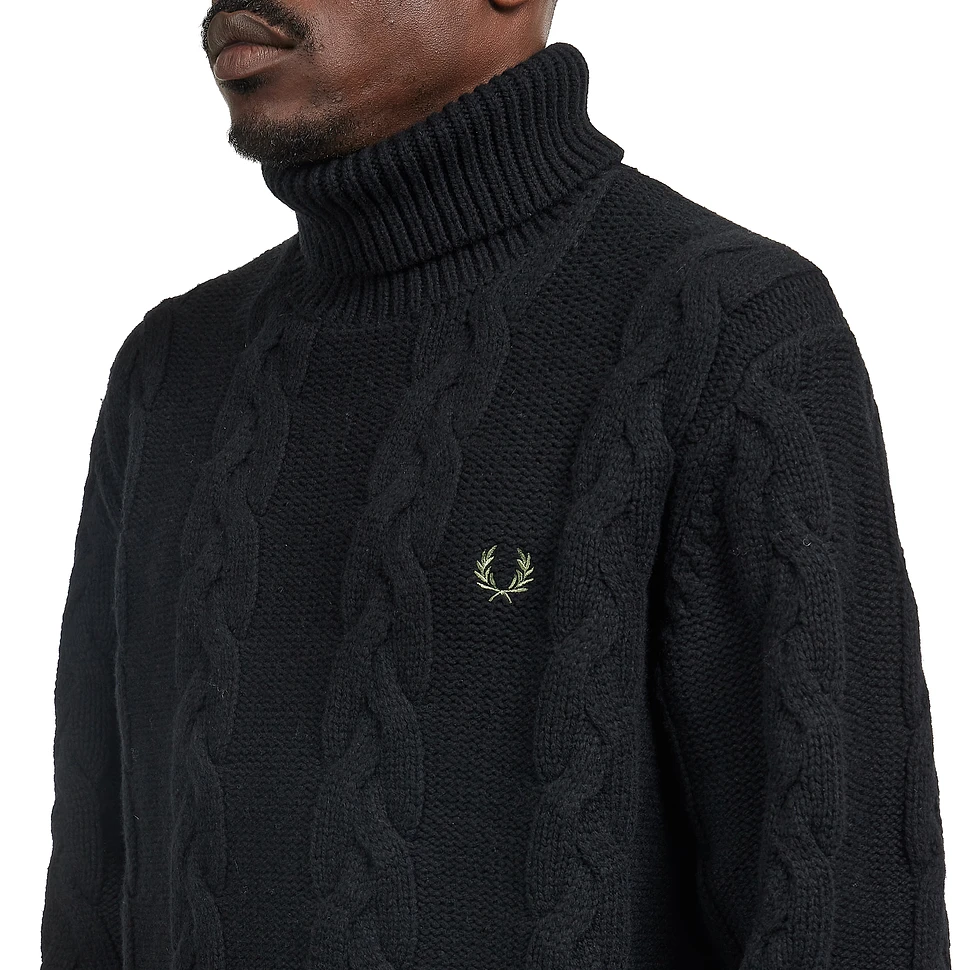 Fred Perry - Chunky Cable Knit Roll Neck Jumper