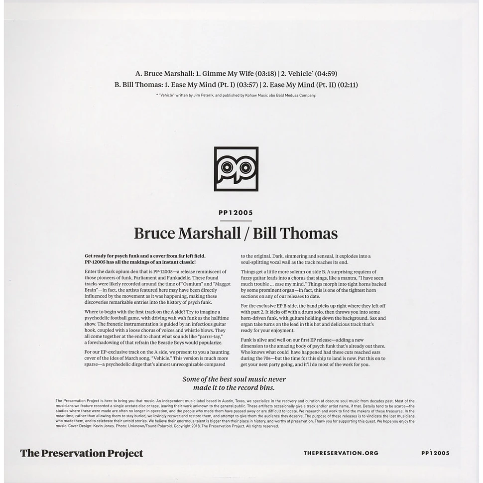 Bruce Marshall / Bill Thomas - The Bruce Marshall / Bill Thomas EP