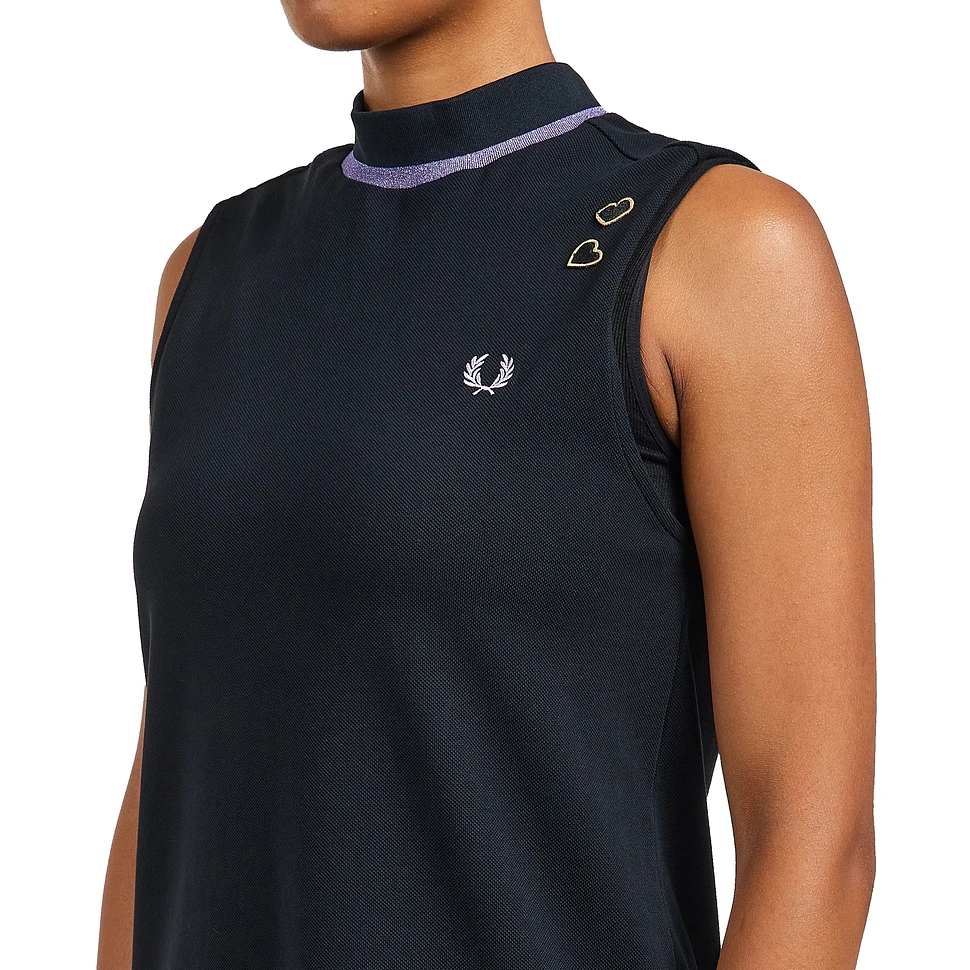 Fred Perry x Amy Winehouse Foundation - Metallic Tipped Mock Neck Dress