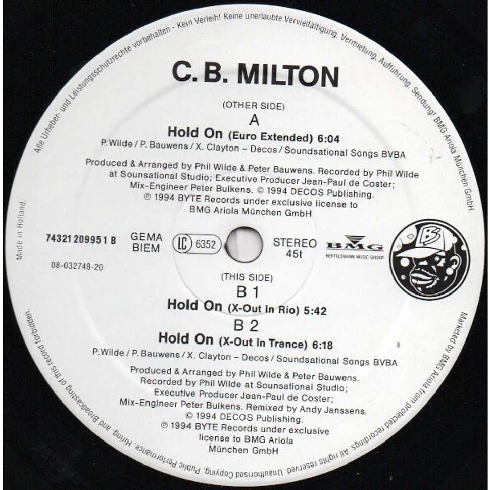 CB Milton - Hold On (If You Believe In Love)