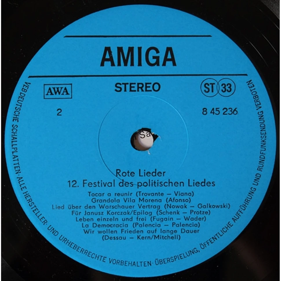 V.A. - Rote Lieder - 12. Festival Des Politischen Liedes Berlin 1982