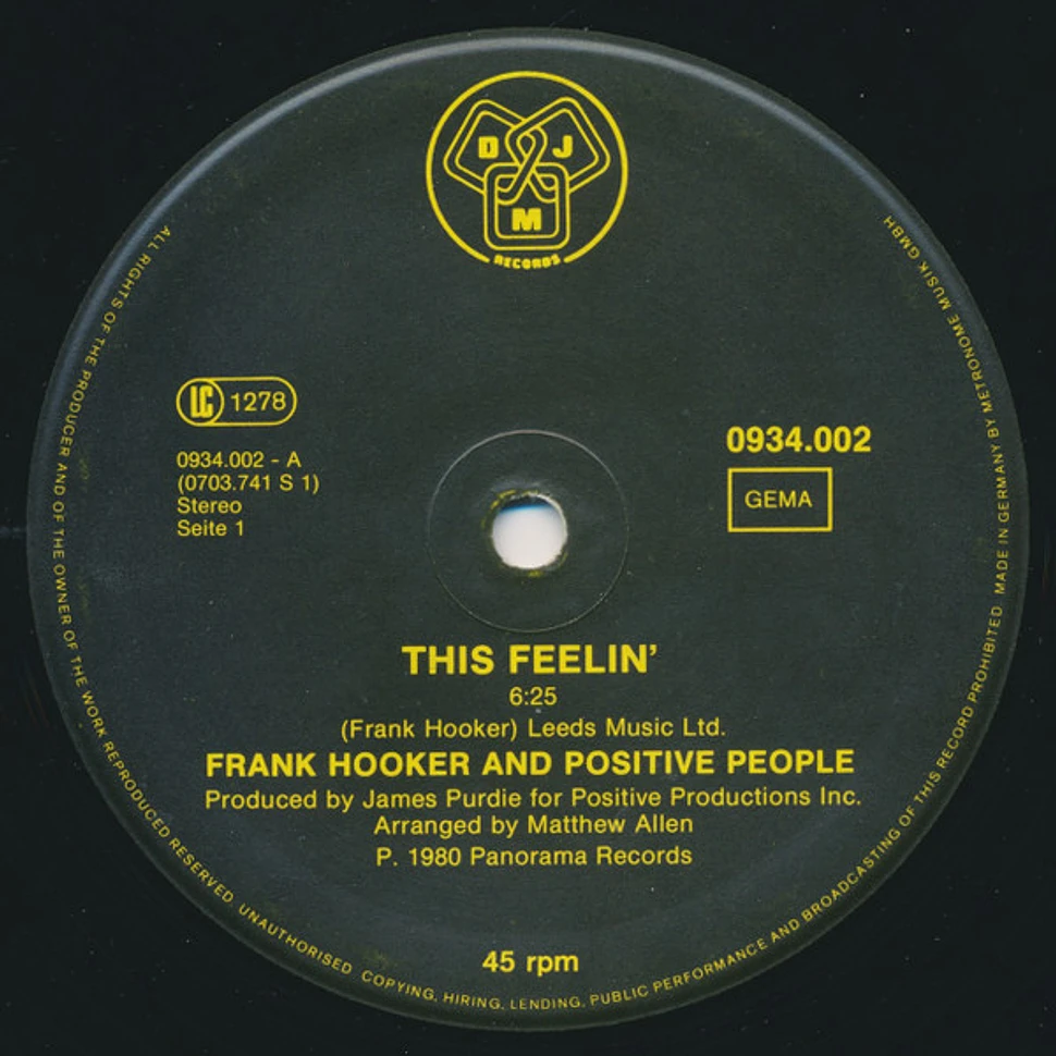 Frank Hooker & Positive People - This Feelin'