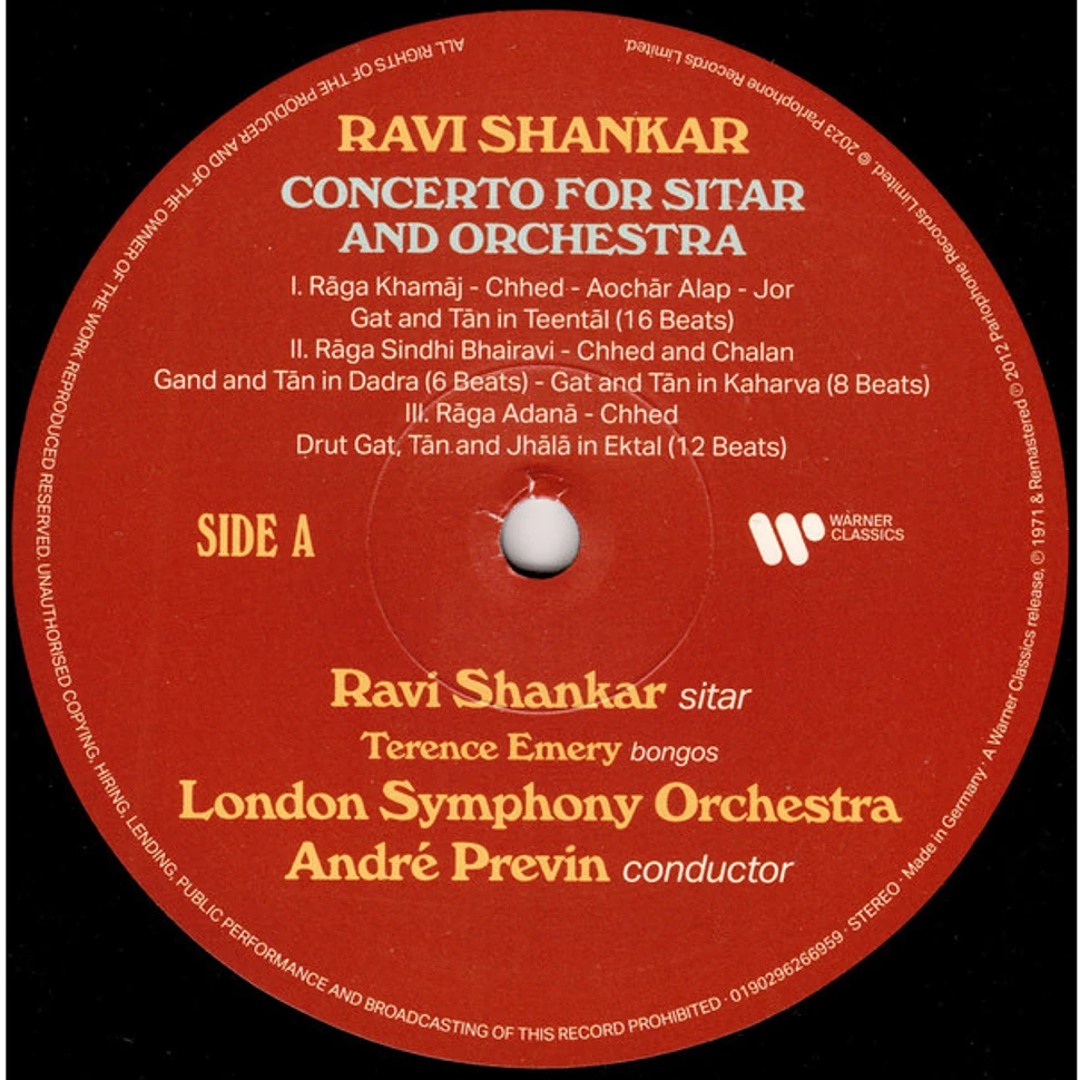 Ravi Shankar & André Previn - London Symphony Orchestra - Concerto For Sitar & Orchestra