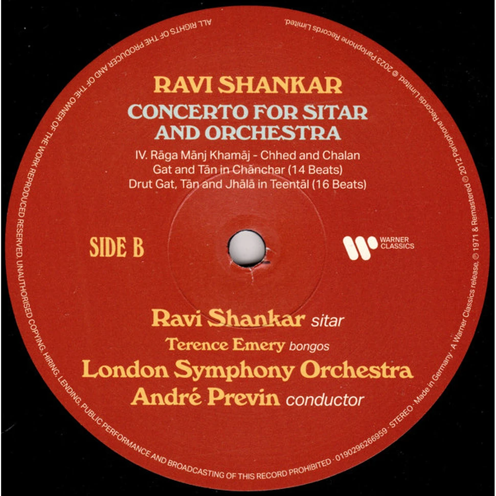 Ravi Shankar & André Previn - London Symphony Orchestra - Concerto For Sitar & Orchestra