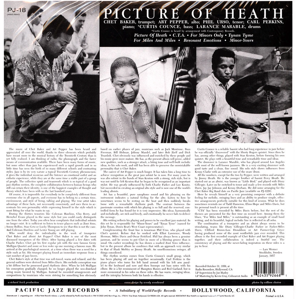 Chet Baker, Art Pepper, Phil Urso - Picture Of Heath