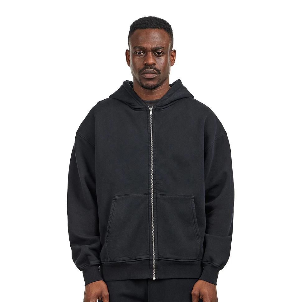 Zip Items Colorful Standard - Organic Oversized Zip Hood (Deep Black) | HHV
