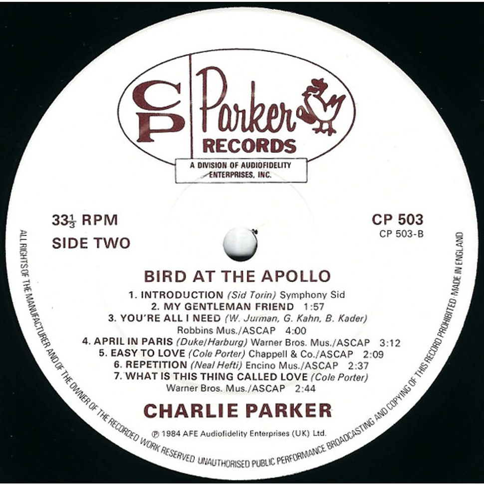 Charlie Parker - Bird At The Apollo